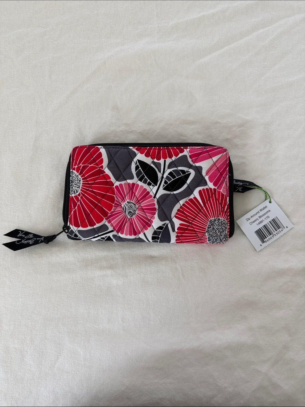 Vera Bradley “Cherry blossoms” Pink Red Floral Zip Wallet NWT
